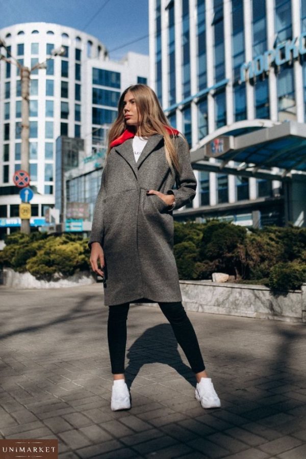 заказать серое женское кашемировое пальто в Украине