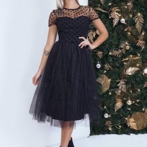 Купить черное платье из фатина на праздник оптом