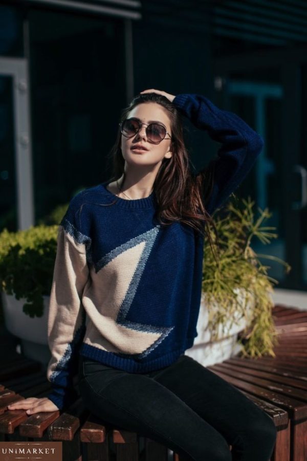 купити жіночий синій светр із зіркою