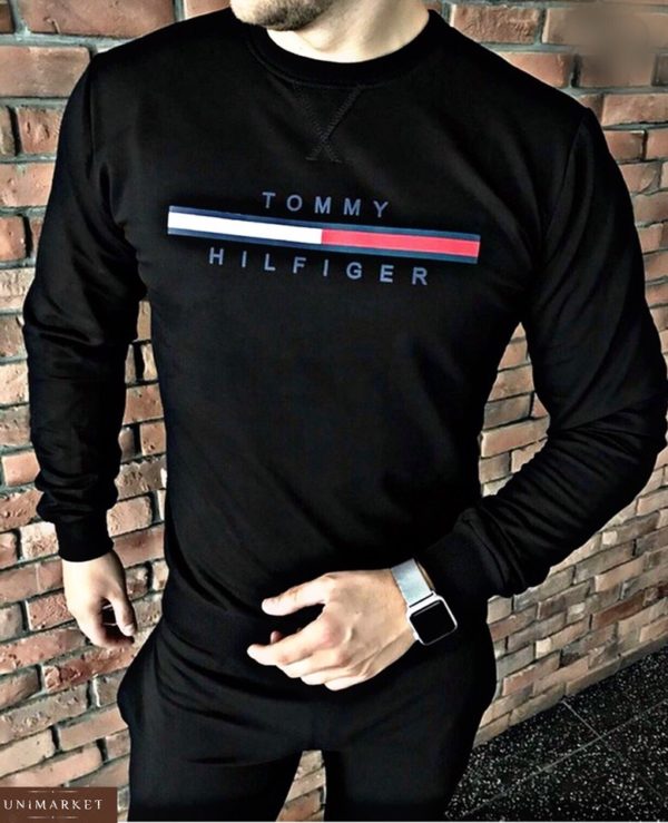 Купить мужской Свитшот Tommy Hilfiger черного цвета Киев