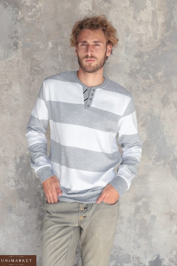 чоловічий светр великого розміру білий з сірим вартість в Одесі
