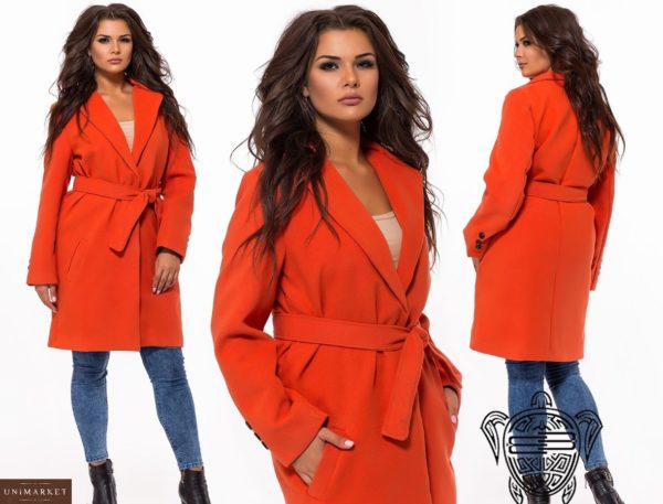Замовити жіноче терракотовое Пальто великих розмірів з турецького кашеміру дешево