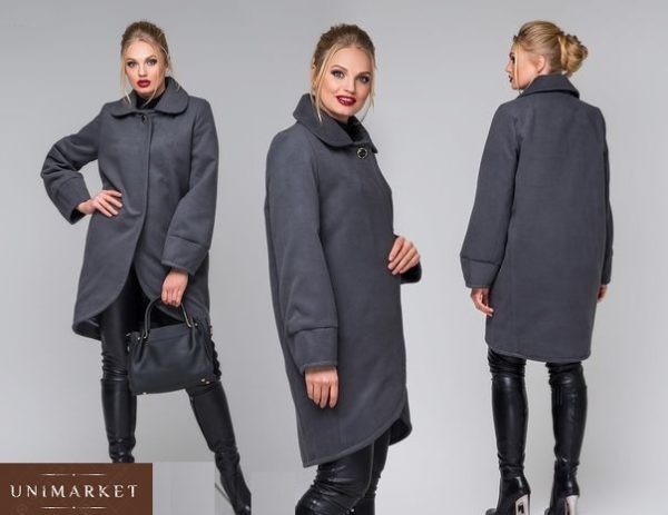 серое женское пальто больших размеров кашемировое цена в Одессе