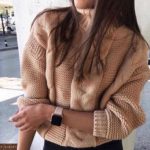 Купити жіночий светр подвійний в'язки гірчичного кольору дешево
