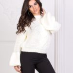 Купить женский белый Турецкий вязаный свитер из марса дешево