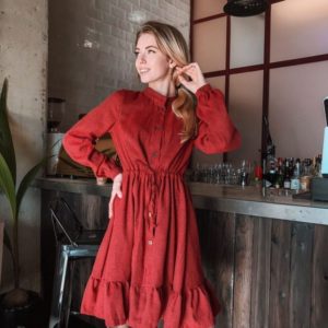Купити жіночу червоне жіноче плаття з байка дешево