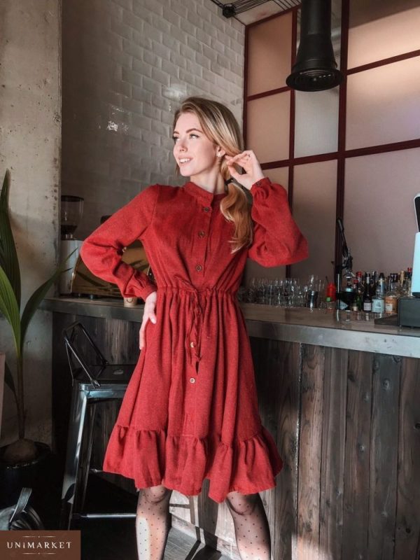 Купити жіночу червоне жіноче плаття з байка дешево