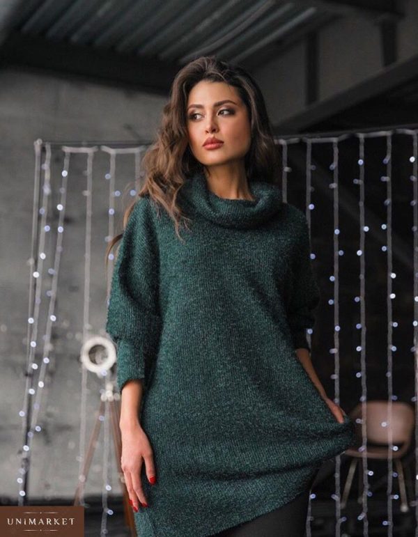 Заказать женский свитер оверсайз из ангоры цвета бутылки оптом Украина