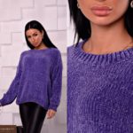Купити жіночий светр з велюру кольору електрик оптом Україна