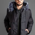 купити теплу чорну чоловічу куртку-пальто водостійку дешево