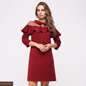 Купить женское платье трикотажное красного цвета