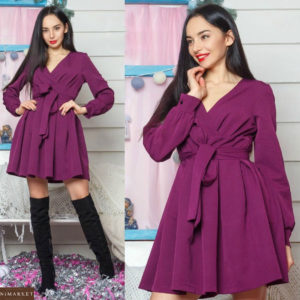 Купити фіолетове жіноче плаття з креп костюмка