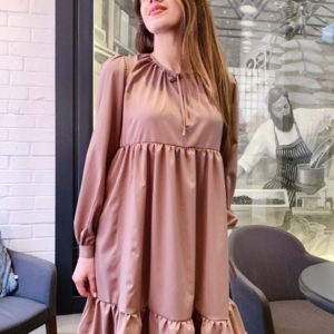 Купить в интернет-магазине женское платье из суперсофта карамельного цвета недорого