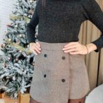 Заказать женскую юбку-шорты из твида коричневого цвета недорого Украина