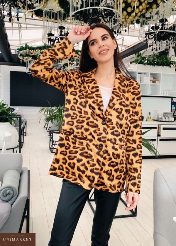 Купить в интернет-магазине женский леопардовый пиджак дешево в подарок