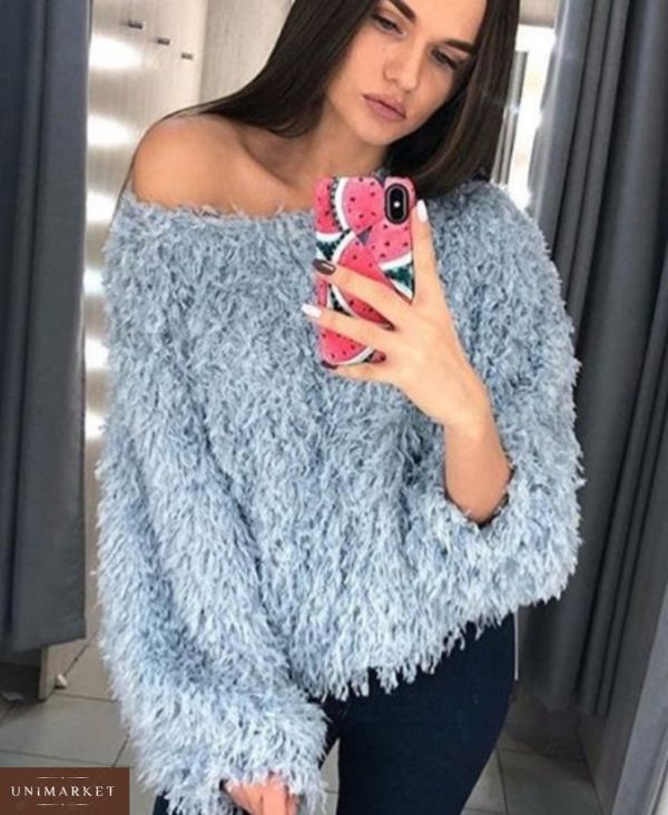 Купити сірий жіночий модний светр травичку дешево в подарунок