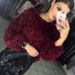 Замовити жіночий шикарний светр травичку бордового кольору оптом Україна