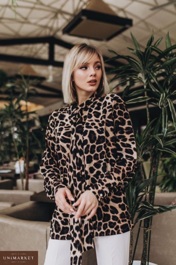 Приобрести шелковую леопардовую блузку женскую дешево