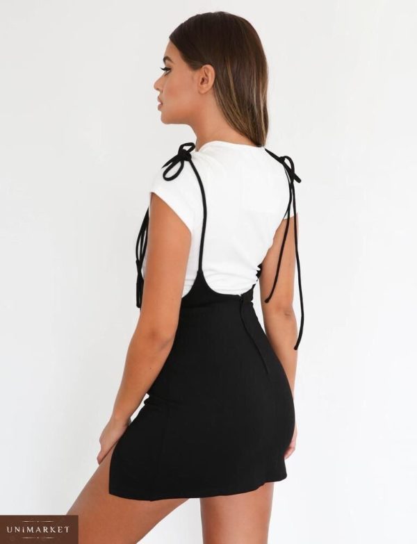 Придбати жіночу сукню 2-ка сарафан + футболка чорного кольору оптом Україна