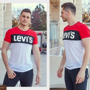 Замовити недорого чоловічу турецьку футболку Levi's великих розмірів червоного кольору в подарунок