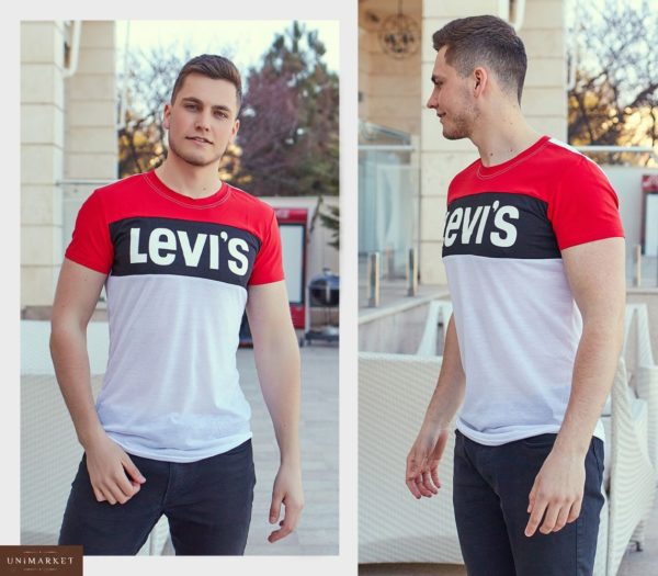 Заказать недорого мужскую турецкую футболку Levi's больших размеров красного цвета в подарок