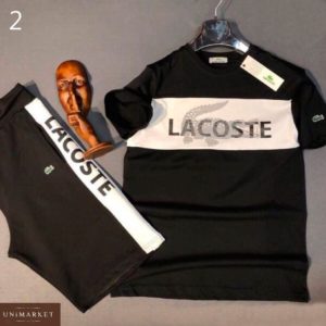 Придбати дешево костюм Lacoste: шорти + футболка чоловіча великих розмірів оптом Україна