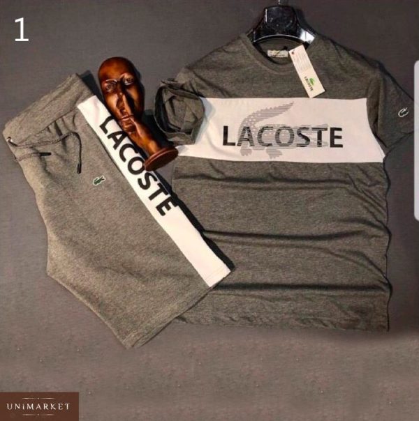 Замовити недорого чоловічий костюм Лакоста: футболка + шорти великих розмірів в подарунок