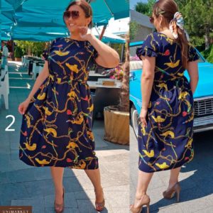 Придбати дешево жіночу сукню стильне міді крою летучого розміру великого оптом Україна