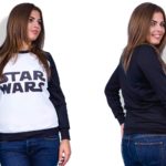 Придбати в подарунок жіночу кофту великих розмірів з написом Star Wars оптом Україна