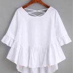 Замовити в інтернет-магазині жіночу блузу з софта білого кольору батал дешево