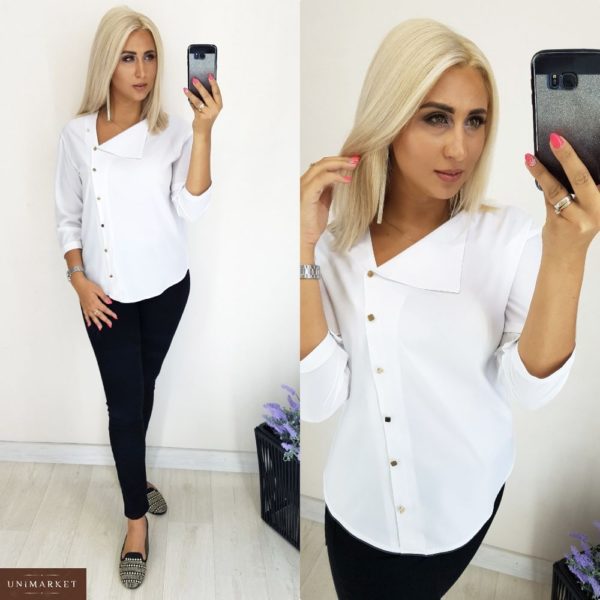 Заказать в интернет-магазине женскую блузку из суперсофта стильный образ цвет белый батал дешево