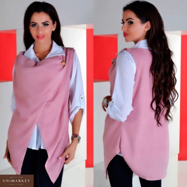 Заказать в интернет-магазине женский комплект блуза из креп шифона кофта из ангоры цвет розовый батал дешево