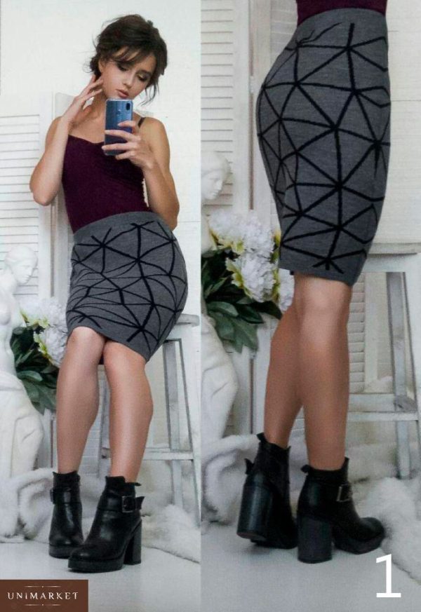 Заказать в интернет-магазине женскую юбку миди из шерсти пояс на резинке дешево