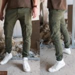 Придбати в подарунок чоловічі брюки-штани карго джоггер з кишенями кольору хакі оптом Україна