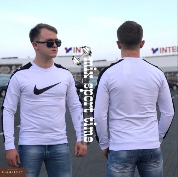 Купити в інтернет-магазині чоловічого обтягуючий світшоти туреччина Nike кольору білого дешево