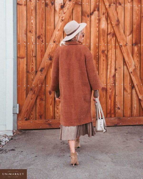 Заказать недорого женское демисезонное пальто из шанели на подкладке сатиновой цвета каштанового дешево