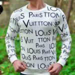 Приобрести в подарок мужской джемпер Vuitton Louis белого цвета больших размеров оптом Украина
