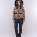 Придбати недорого жіночий леопардовий лижний костюм з вологостійкої тканини з поясом оптом Україна