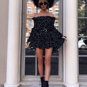 Замовити жіночу сукню з відкритою спинкою на зав'язках чорне в Україні