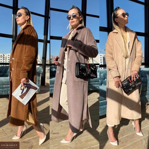 Заказать онлайн женское облегченное пальто без подкладки цвета нюд, корицы, лиловый в Украине
