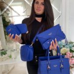 Замовити недорого жіночу сумку гаманець і візитниця 6в1 клатч синього кольору оптом Україна