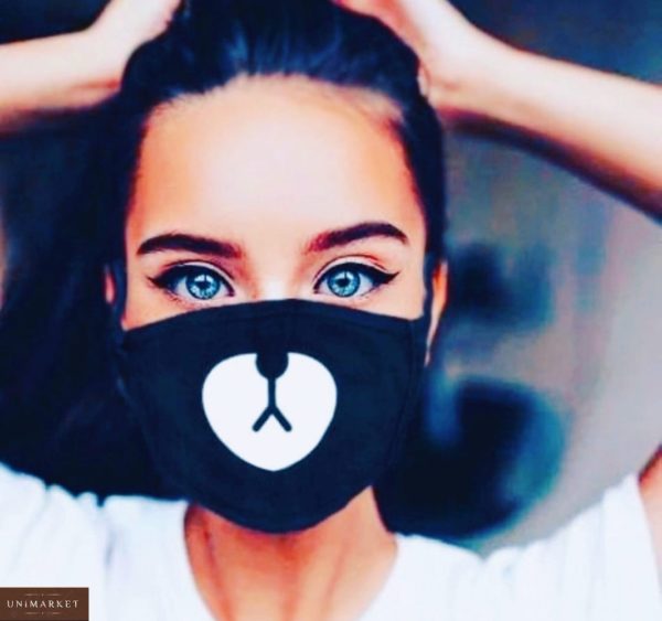 Замовити жіночу захисну маску багаторазового використання від коронавируса з принтом онлайн