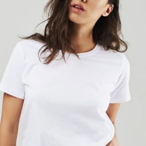 Купить в Украине женскую однотонную базовую футболку с круглым вырезом по доступной цене