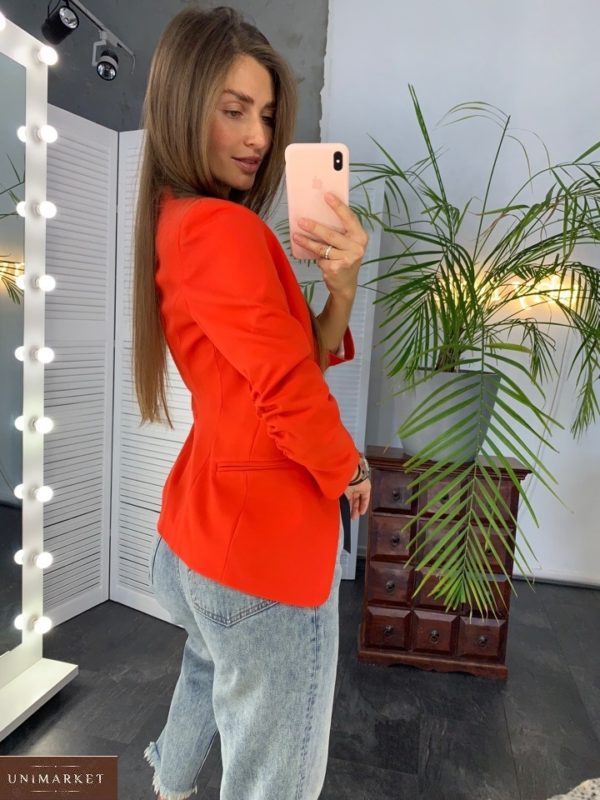 Заказать онлайн женский пиджак на качественной подкладке с карманами красный в Днепре, Харькове