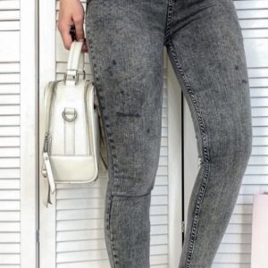 Купить онлайн женские темно-серые джинсы американка с завышенной талией по низким ценам