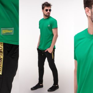 Приобрести зеленый мужской спортивный костюм с футболкой off white (размер 46-52) по низким ценам