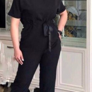 Купити чорний жіночий легкий брючний костюм на зав'язці (розмір 50-56) в Харкові, Львові, Одесі