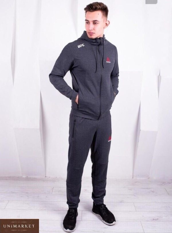 Купить серый мужской легкий спортивный костюм Reebok (размер 44-52) в Украине