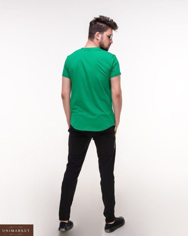 Купить онлайн зеленый мужской спортивный костюм с футболкой off white (размер 46-52) дешево