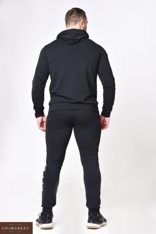 Заказать онлайн черный мужской двухцветный костюм с кофтой на змейке (размер 46-52) выгодно